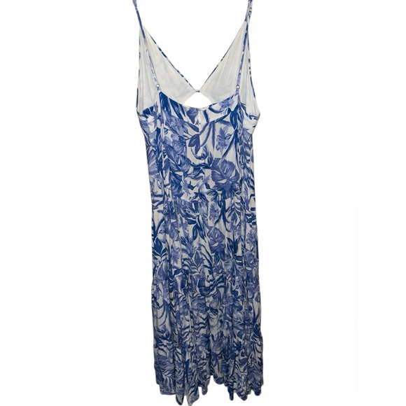 Seven Wonders Kiah Maxi Dress- Blue Floral Tropical cutout Sz XXL 12 - Picture 10 of 16